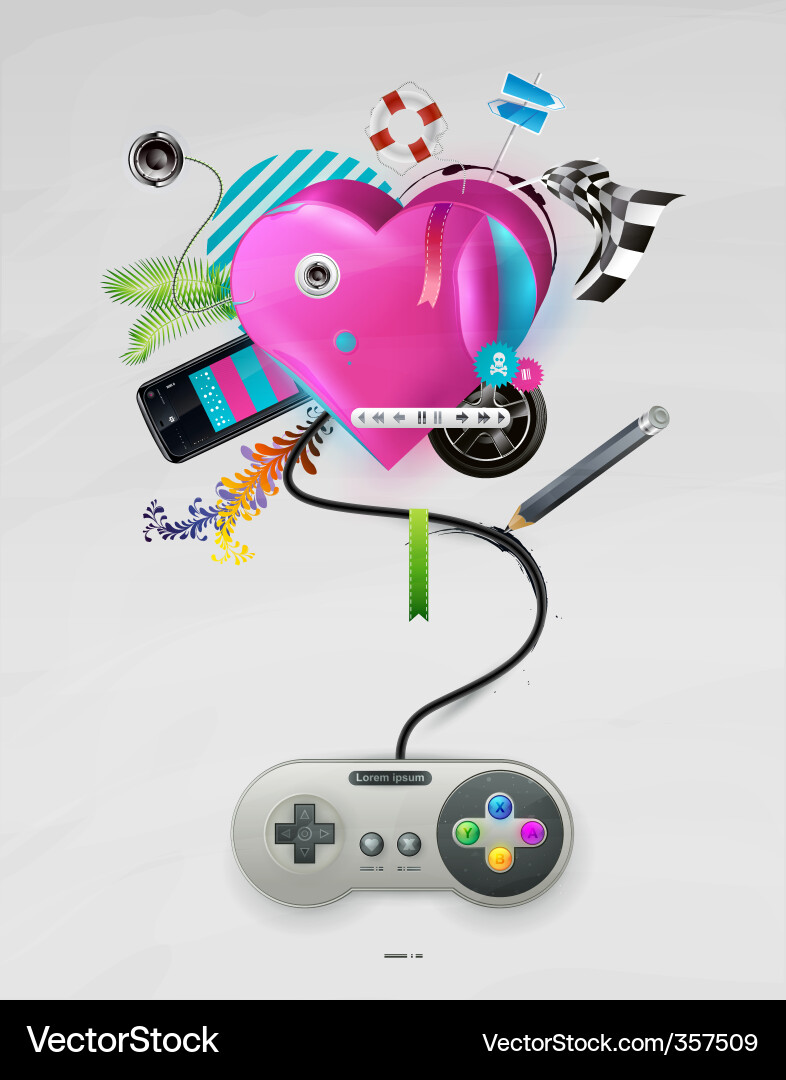 Retro Game Elements vector image