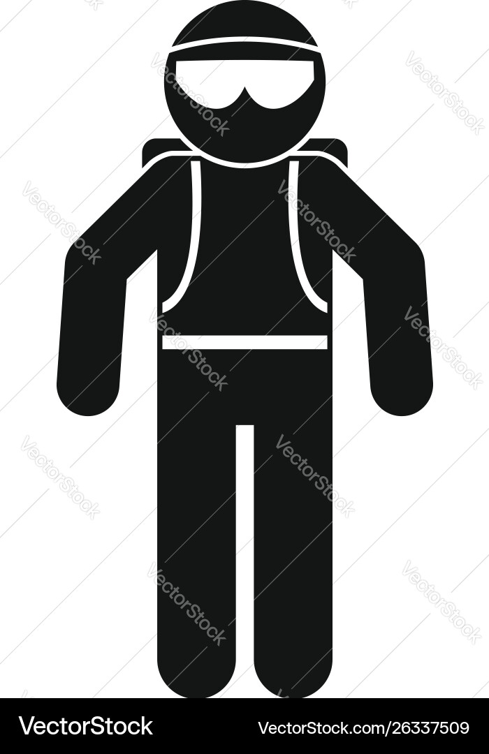 Skydiver ready for jump icon simple style Skydiver ready for jump icon simple style vector image