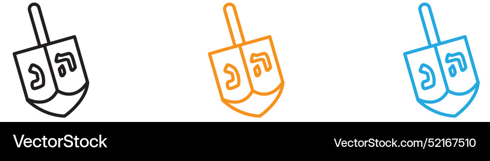 Dreidel icon logo set collection for web app ui Vector Image