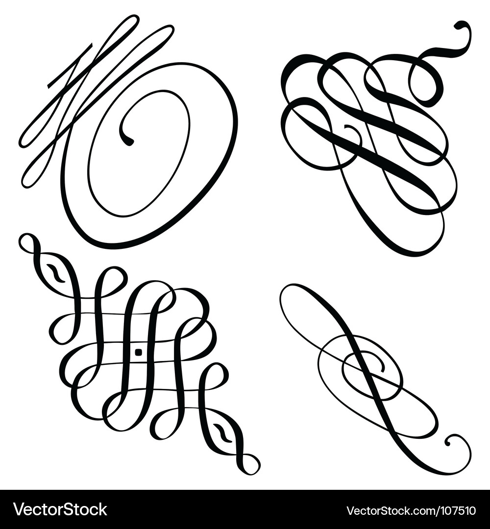 Elegant Script Elements Vector Image