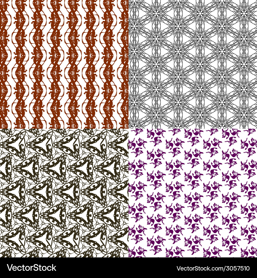Geometric patterns tiling set of abstract vintage Vector Image