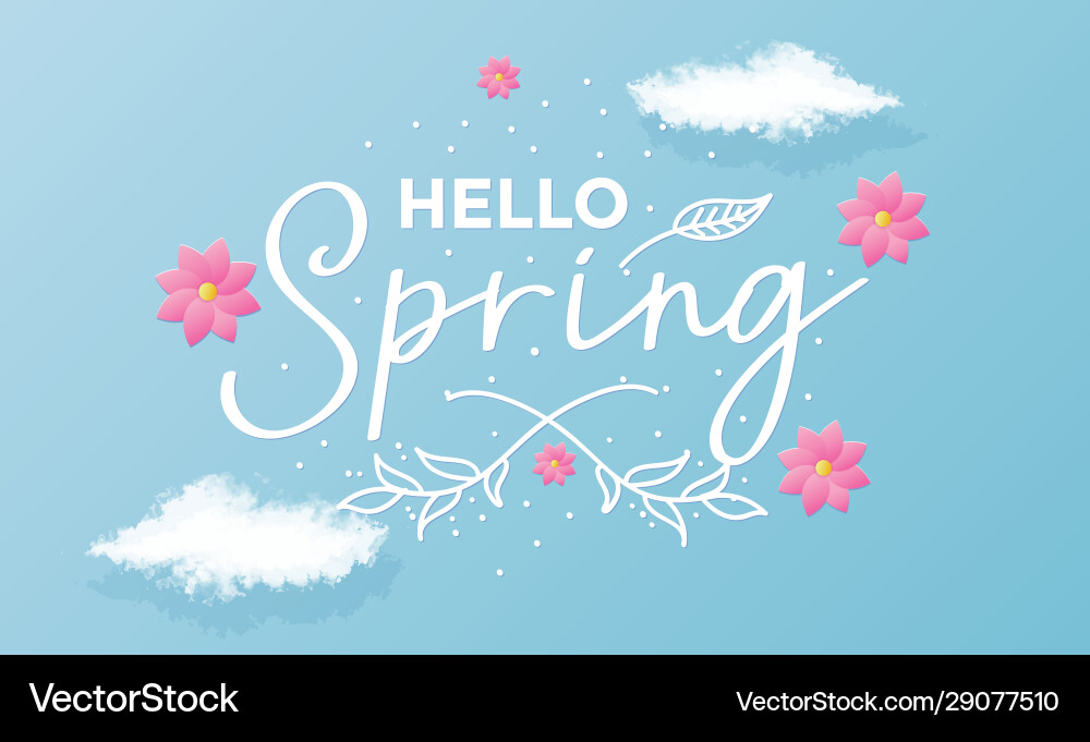 Hello spring greeting card Vector Image