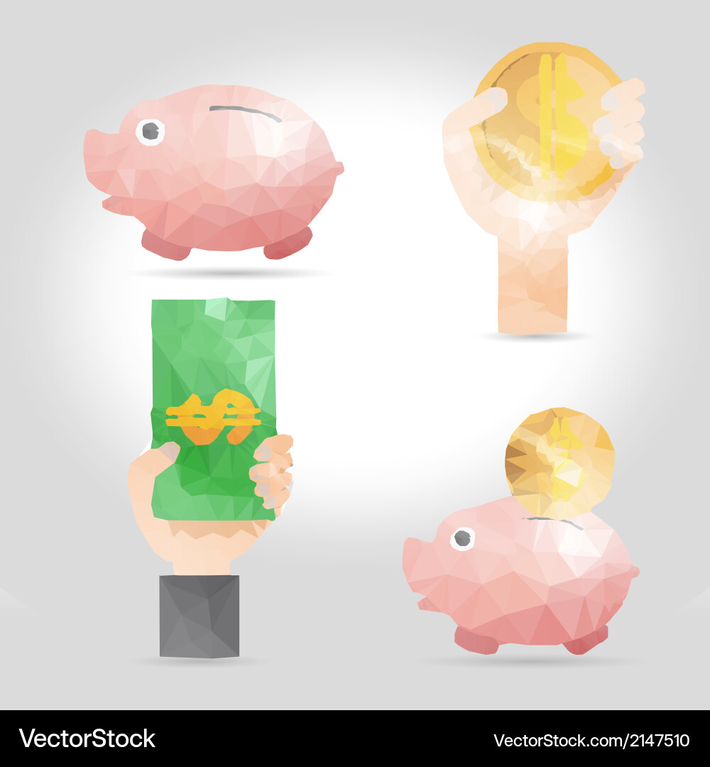 Infographic element in polygon design for finance vector image