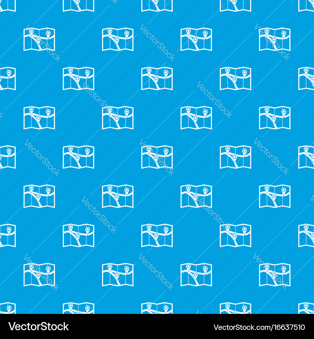 Map with pin pointers pattern seamless blue Vector Image