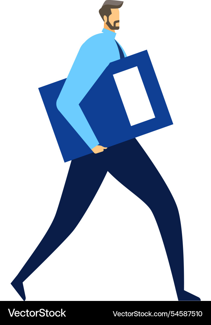 Office worker carrying a large folder containing Office worker carrying a large folder containing vector image