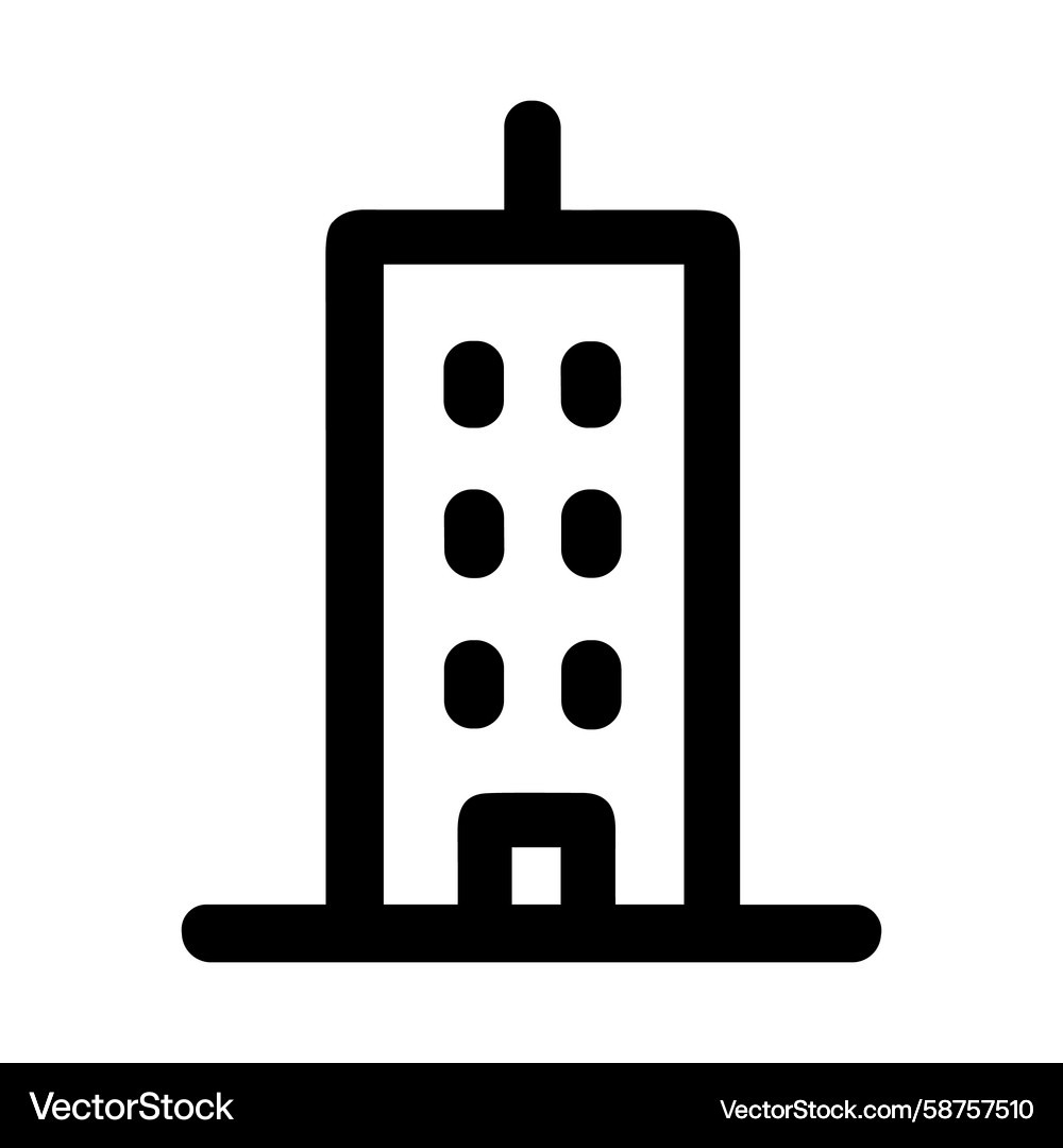 Simple Apartment Building Icon Vector Image