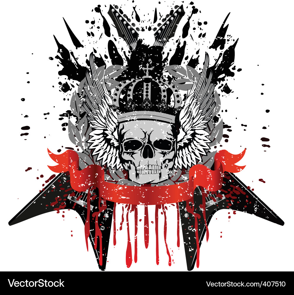 Skull with Crown Symbol Vector Image