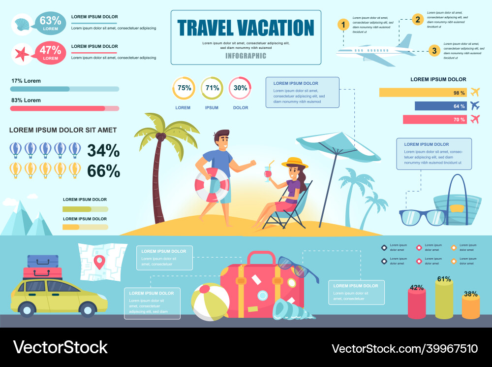 Travel vacation concept banner with infographic Travel vacation concept banner with infographic vector image