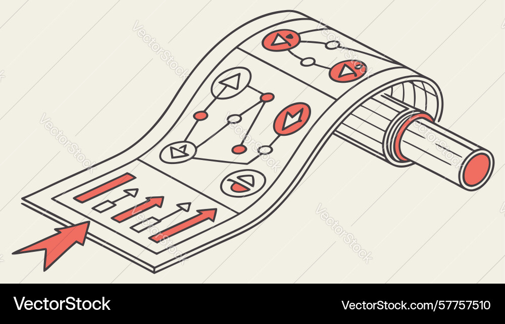 Winding road with data points journey mapping vector image