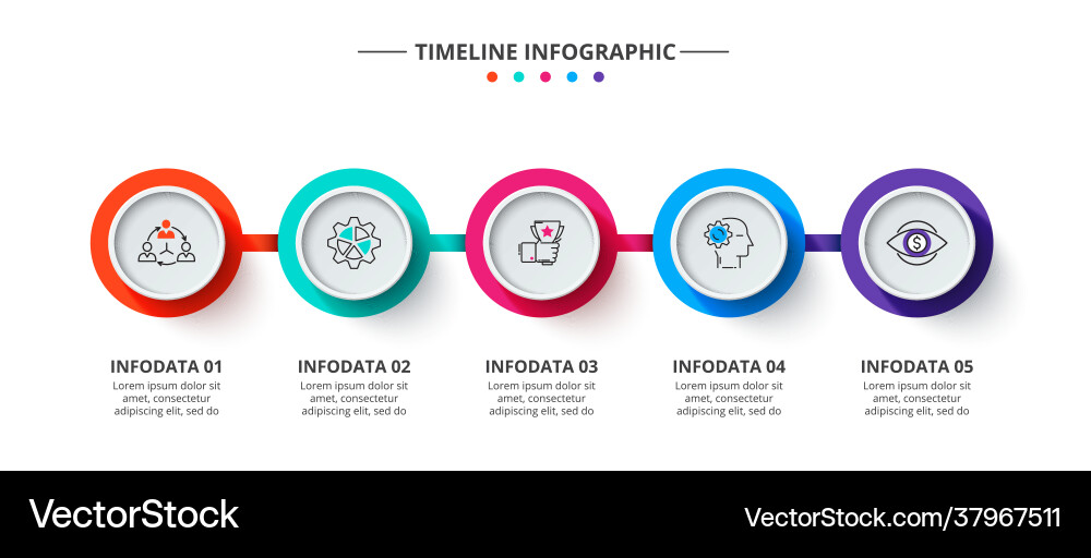 Business data visualization process chart Business data visualization process chart vector image
