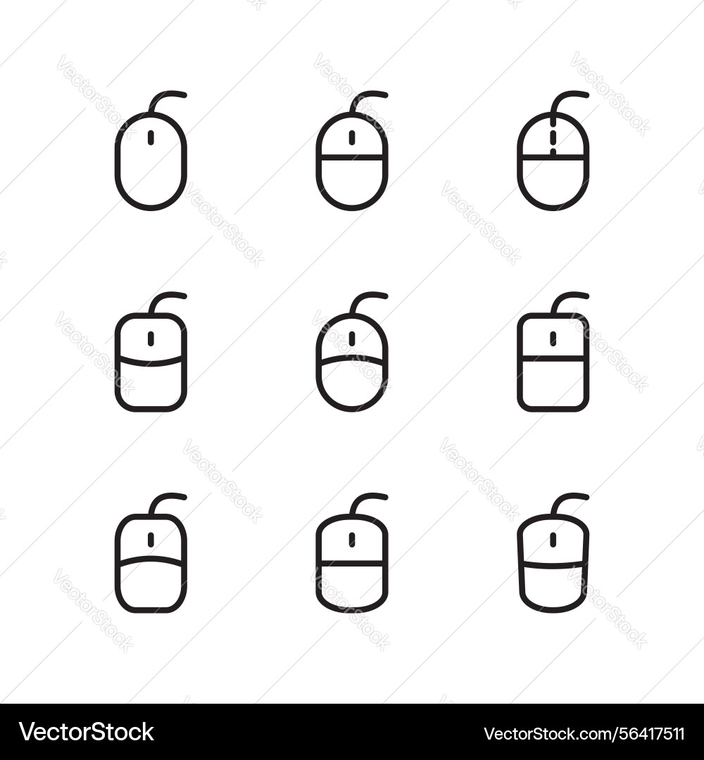 Computer mouse icon set Computer mouse icon set vector image