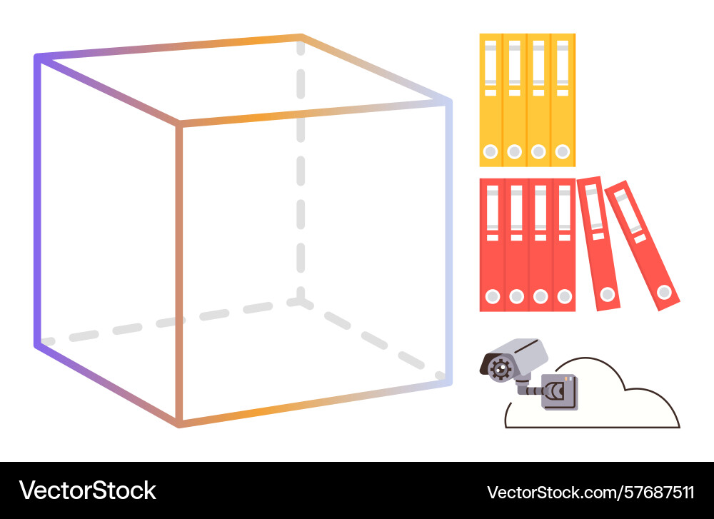 Digital data storage concept with cloud vector image