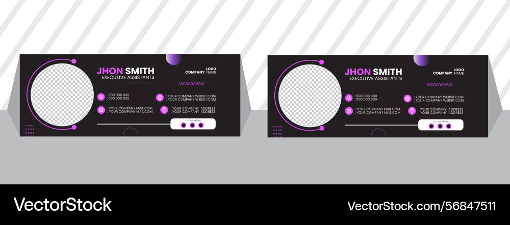 Elegant wave-style custom email signature template vector image