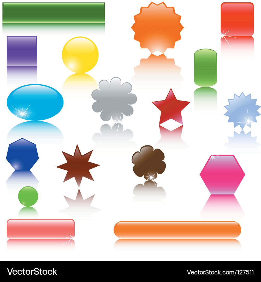 Glossy Button Set Vector Image