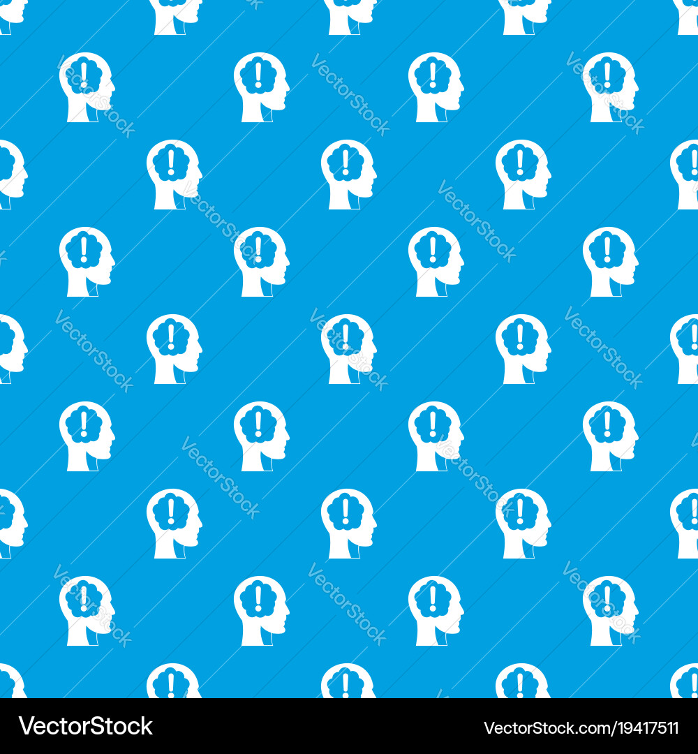 Head with exclamation mark inside pattern seamless vector image