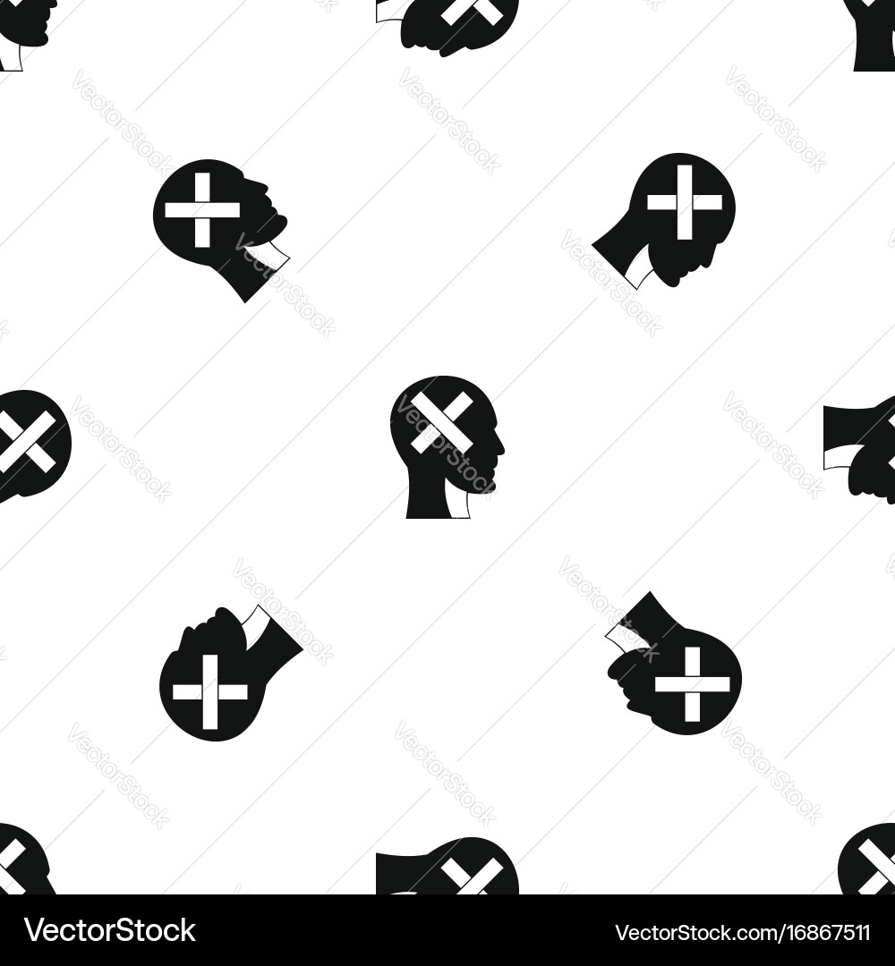 Human head with cross inside pattern seamless Vector Image