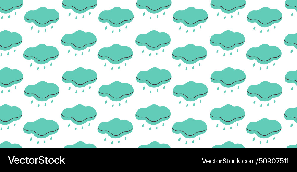 Seamless pattern with blue simple doodle clouds Vector Image
