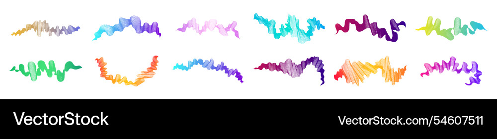 Set of abstract backdrops with multicolor waves Set of abstract backdrops with multicolor waves vector image