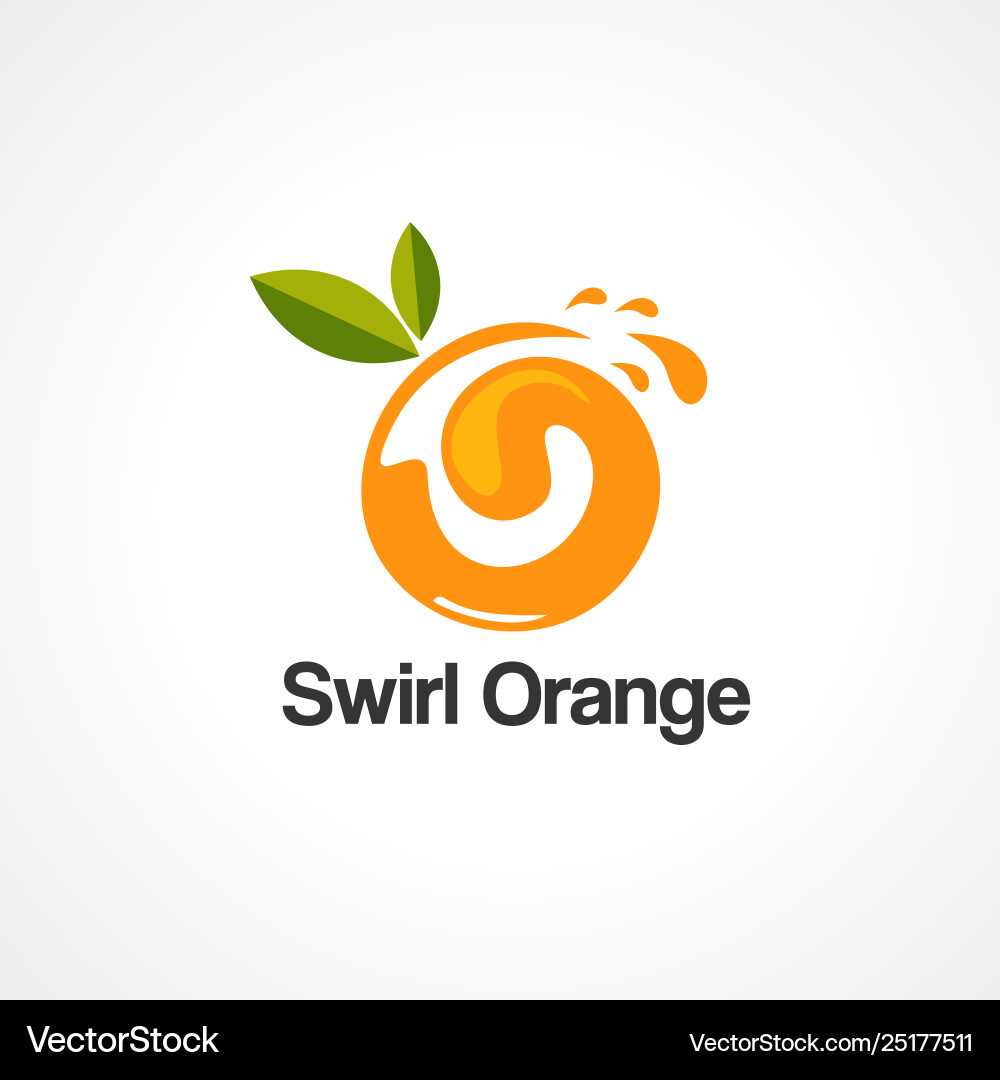 Swirl orange logo iconelement and template Swirl orange logo iconelement and template vector image