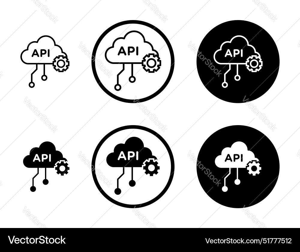 Api line icon set Api line icon set vector image