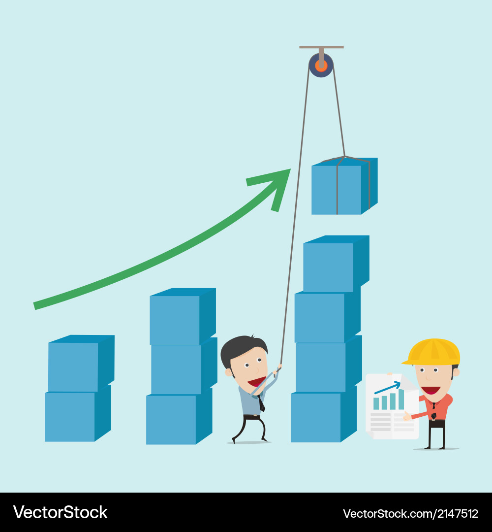 Building a Graph: Business and Strategy Vector Image