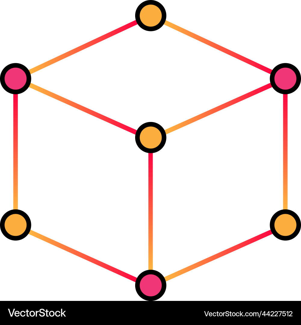 Cube Model Prototype Icon vector image