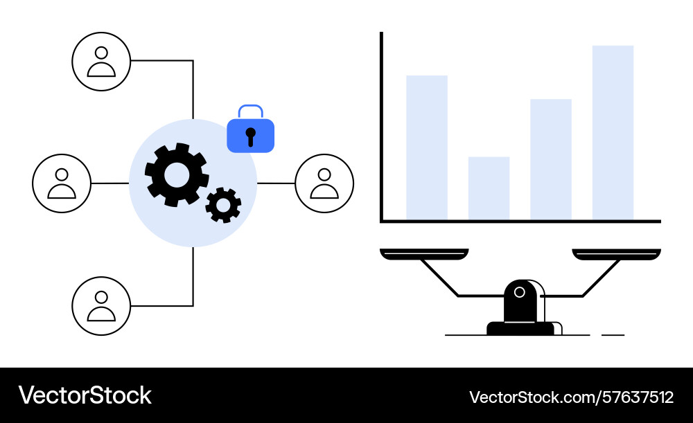 Data security and balanced decision-making vector image