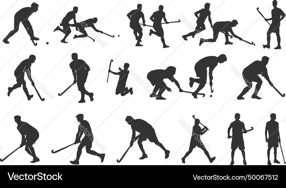 Hockey Player Silhouettes vektorbild