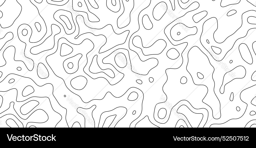 Map with topographic contour lines of the ocean Map with topographic contour lines of the ocean vector image