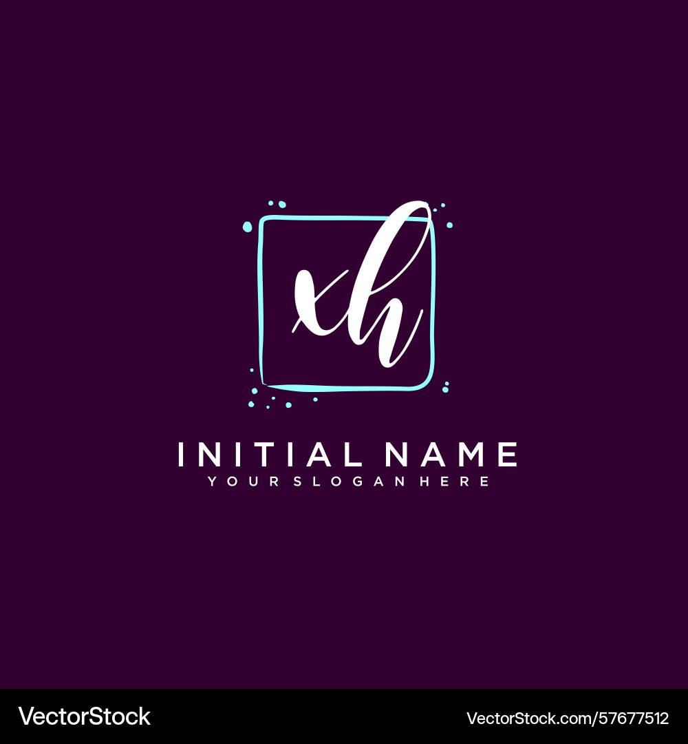 Modern floral initial logo with xh monogram Vector Image