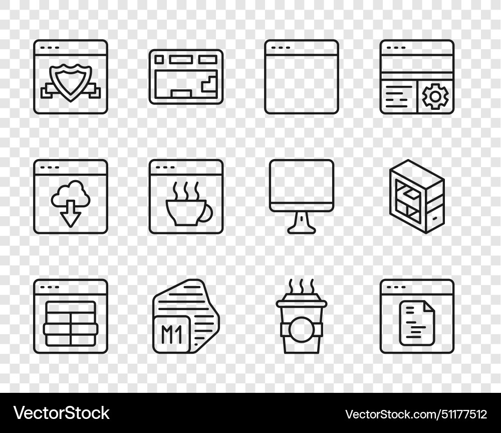 Set line mysql code software browser window Set line mysql code software browser window vector image