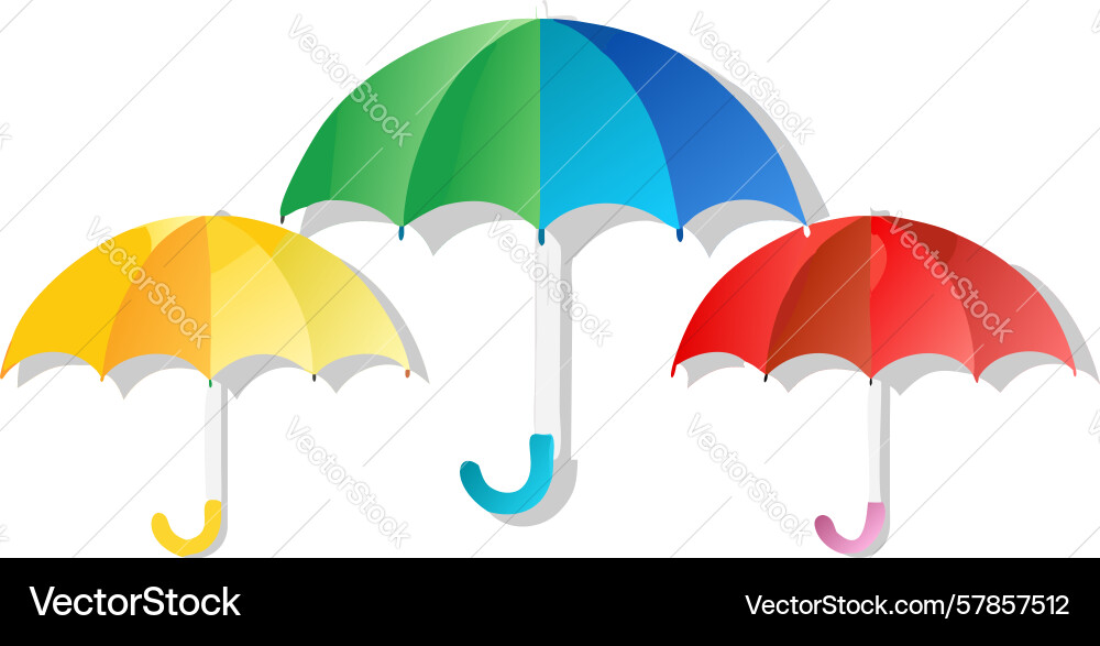 Stack of colorful umbrellas with raindrops design Vector Image