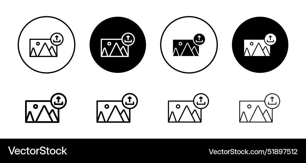 Upload photo icon set collection for web Upload photo icon set collection for web vector image