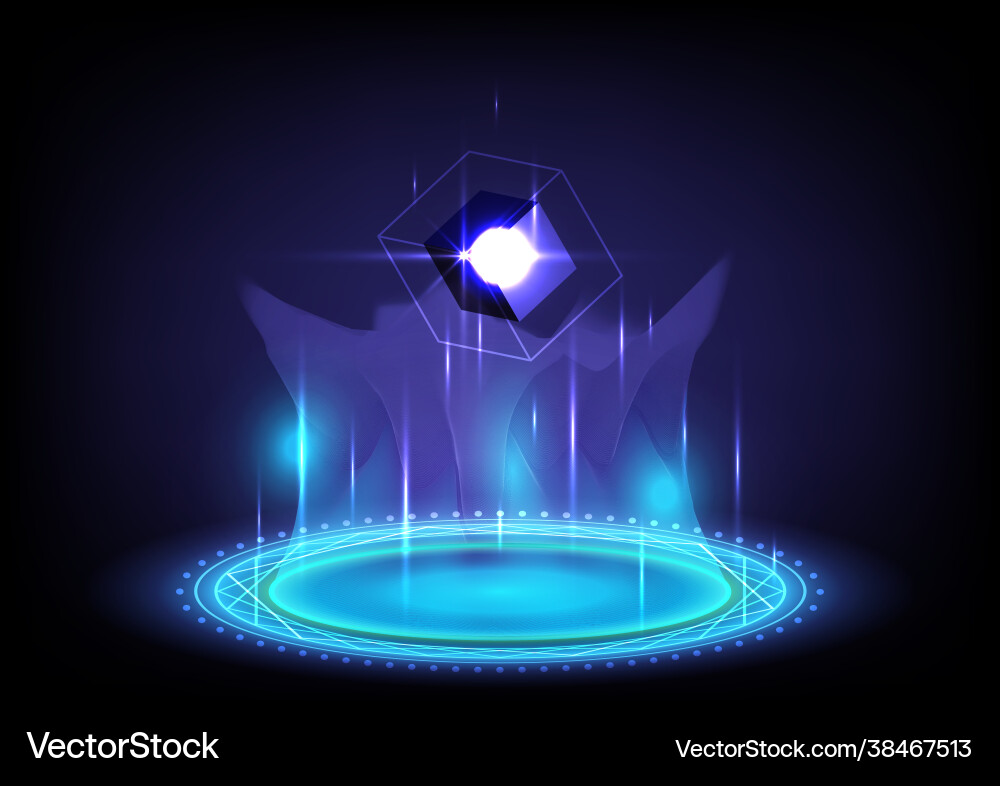 3d cube abstract background portal and hologram 3d cube abstract background portal and hologram vector image