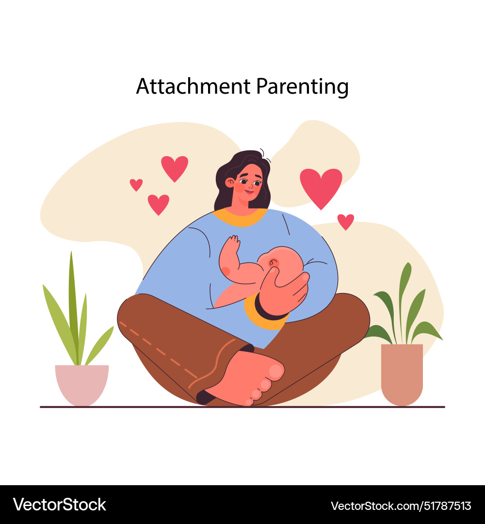 Attachment parenting secure style Attachment parenting secure style Vector Image