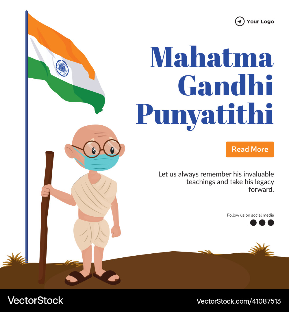 Banner design of mahatma gandhi punyatithi Banner design of mahatma gandhi punyatithi vector image