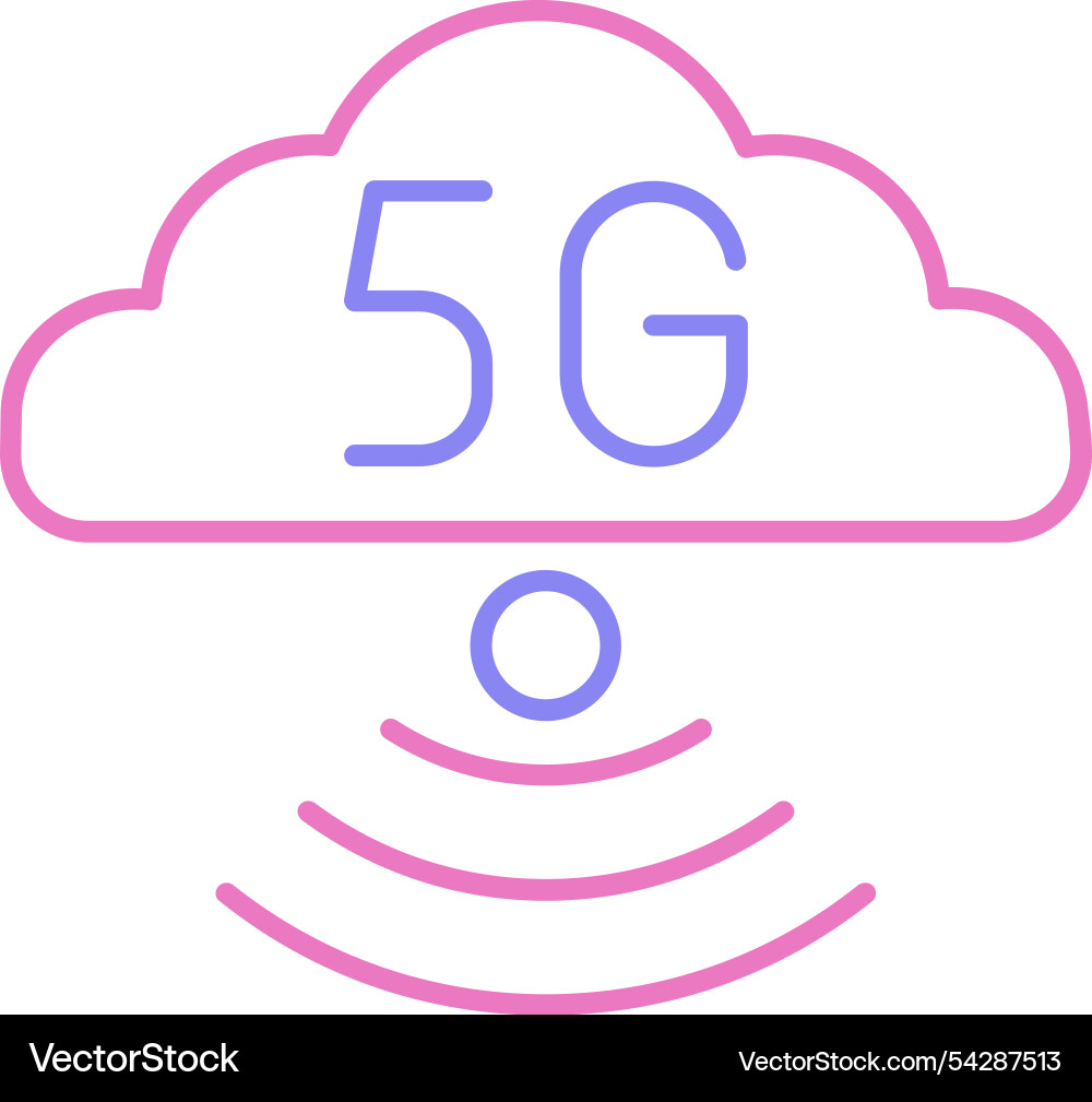 Cloud connection line two colour icon Vector Image