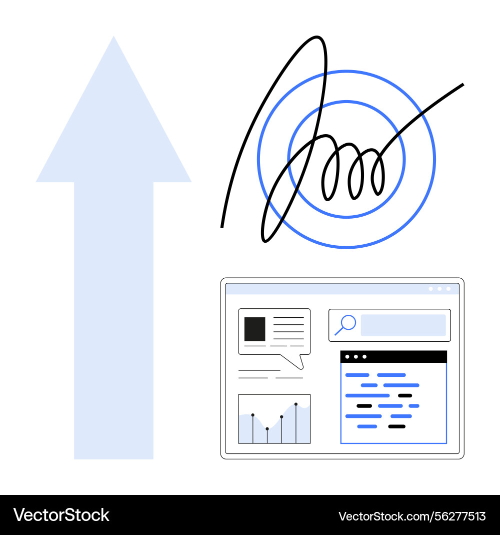 Digital growth concept with data analytics Digital growth concept with data analytics Vector Image