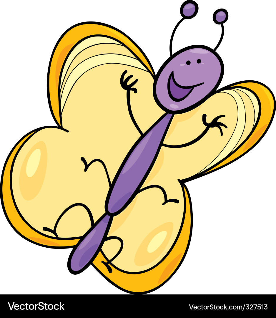 Funny butterfly vector image