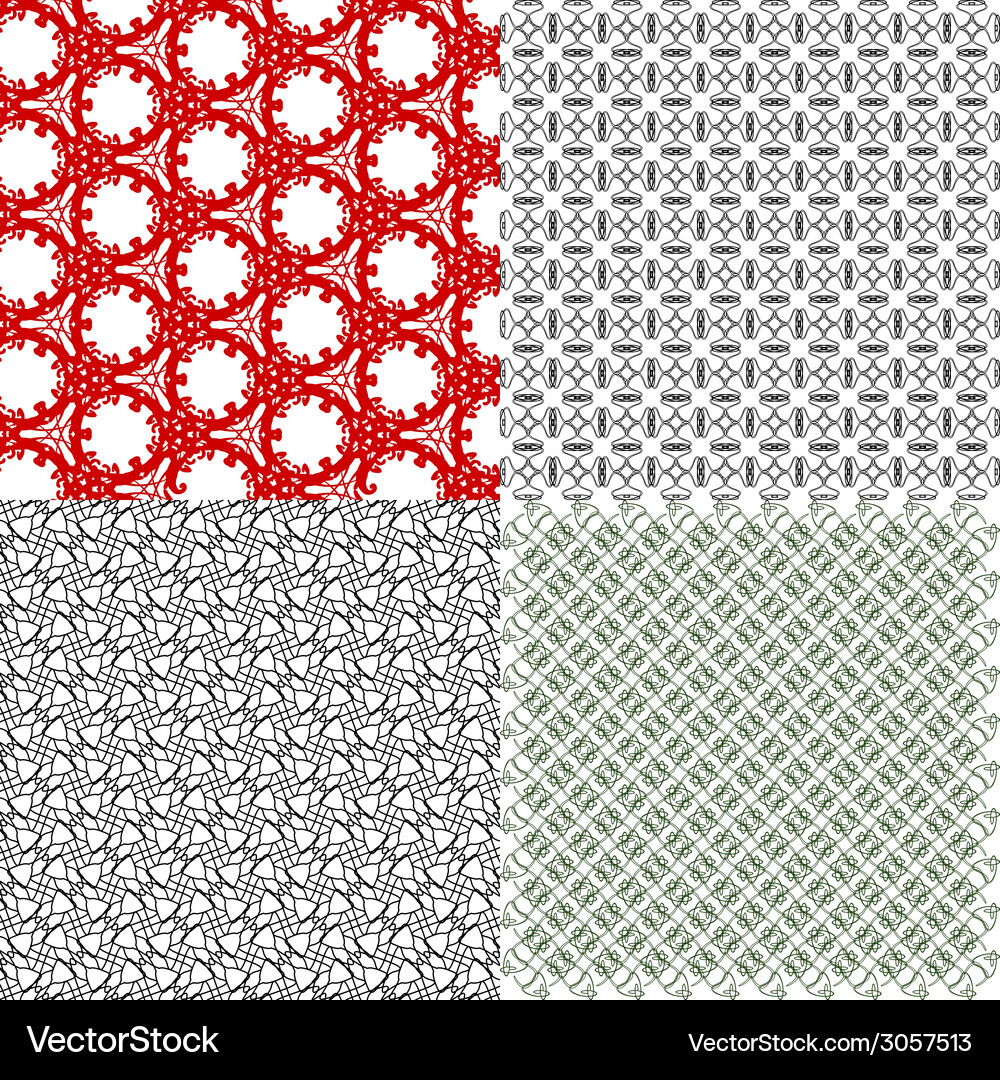 Geometric patterns tiling set of abstract vintage Vector Image