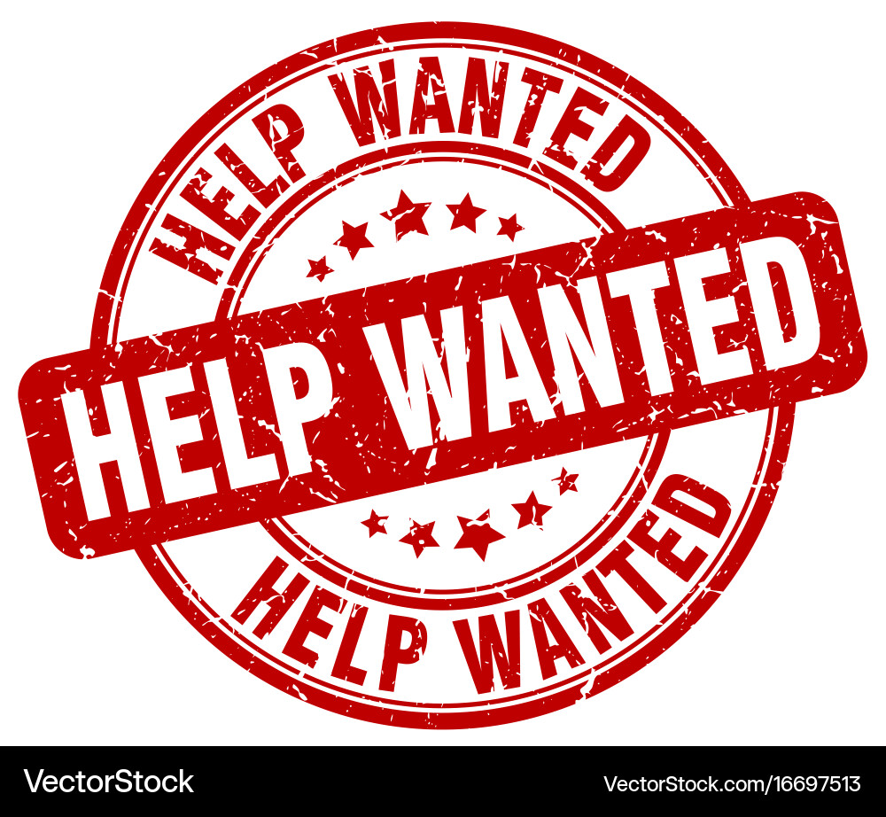 Help Wanted Stamp - Retro Style Vector Image