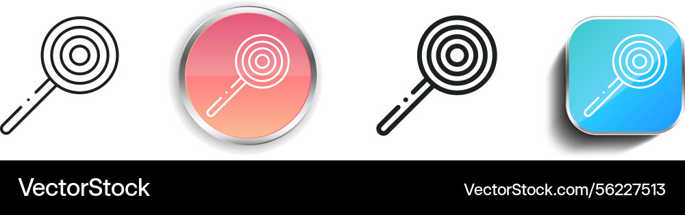Lollipop icon thin linear regular and button vector image