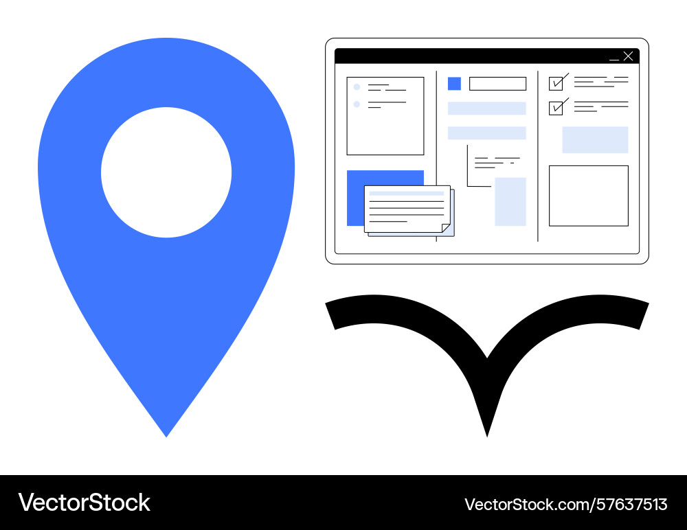 Map pin digital dashboard interface and abstract Map pin digital dashboard interface and abstract vector image