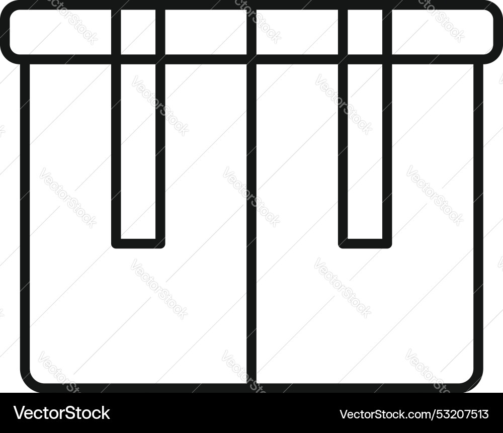 Opened rectangular parcel box with stripes icon Opened rectangular parcel box with stripes icon vector image