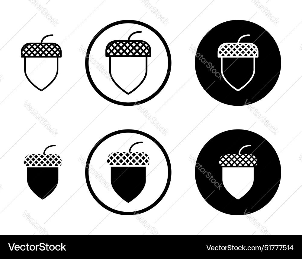 Acorn line icon set Acorn line icon set Vector Image