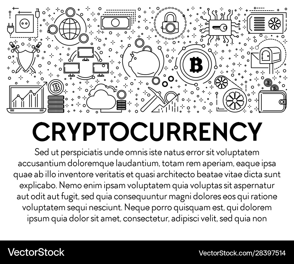 Cryptocurrency and bitcoin mining blockchain Cryptocurrency and bitcoin mining blockchain vector image