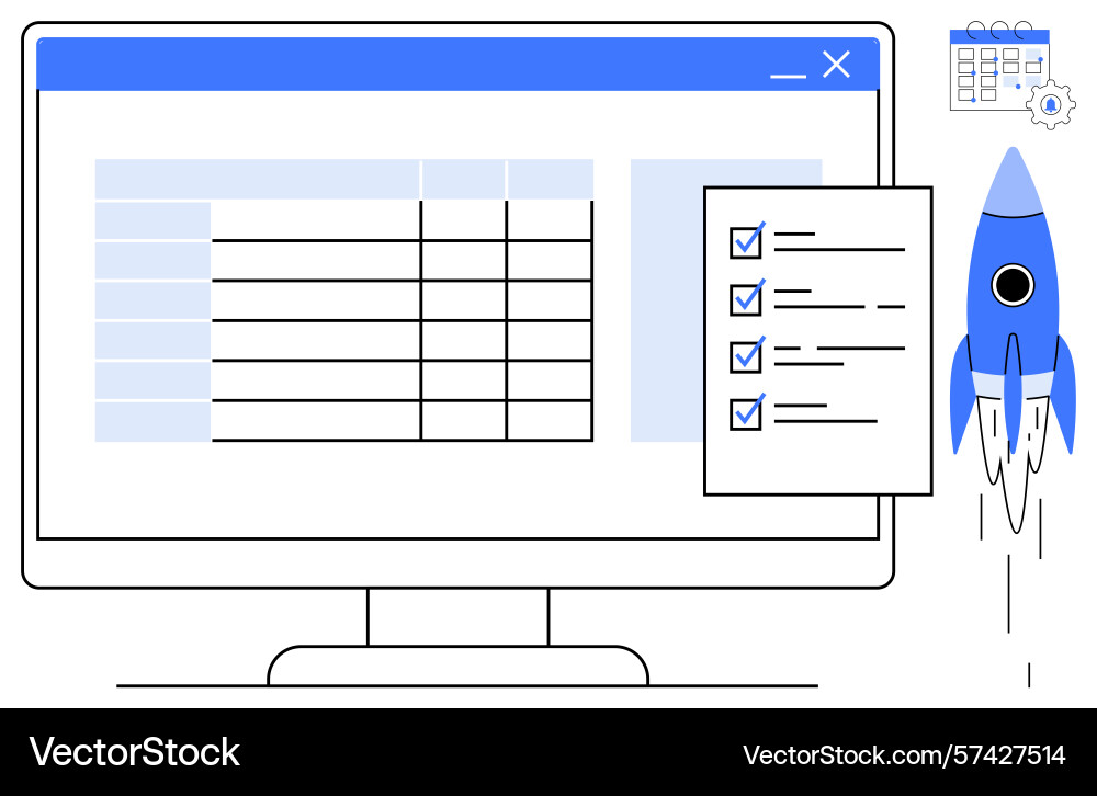 Data management and task completion with digital Data management and task completion with digital vector image