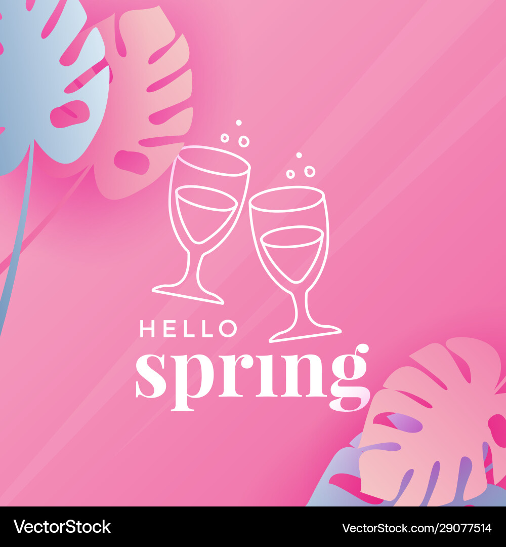 Hello spring greeting card Royalty Free Vector Image