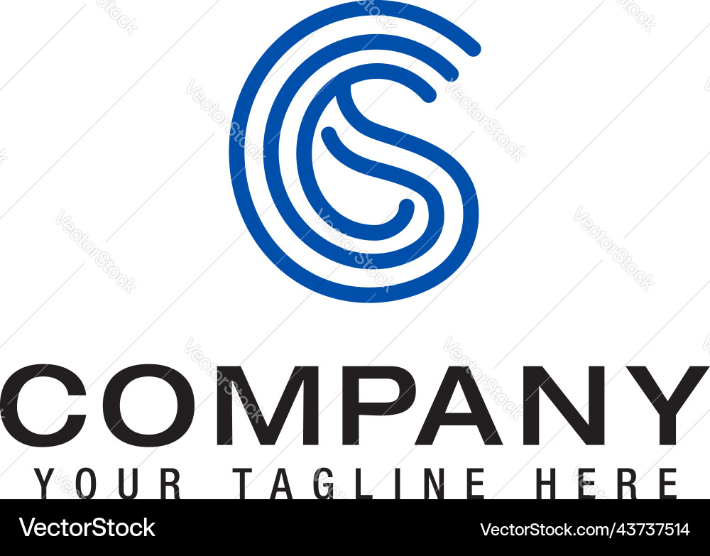 Initial based clean and minimal logo cs sc c s vector image