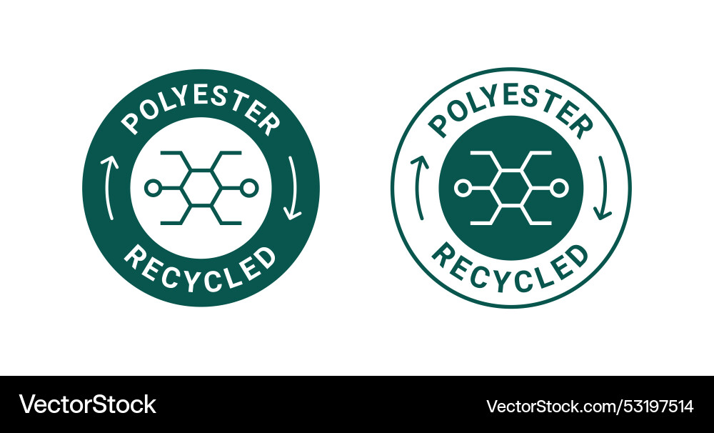 Polyester recycled labels images vector image